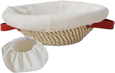 Broodmand - Rijsmandje Deegmand - Brood Bakken - Met Voering en Deksel - 26.5B x 14.4H cm - Niet gespecificeerd