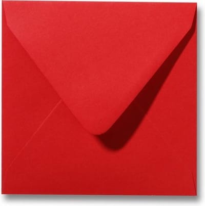 Envelop 14 x 14 cm Pioenrood 60 stuks