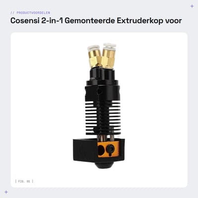 Dailygoods- Hotend Geassembleerde Extruderkop - Dual Gear - Aluminiumlegering - 0,4 mm Mondstuk - Voor CR-10/Ender 3 - Snelle Warmteafvoer - Extruder