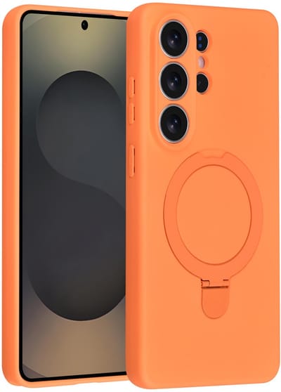TUNIQ telefoonhoesje voor Samsung Galaxy S26 Ultra - Met ringstand en koord - Oranje