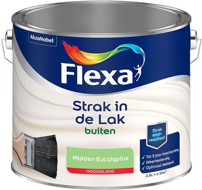 Flexa - Strak In De Lak Buitenlak Hoogglans - Midden Eucalyptus - Mengverf - 2,5 L