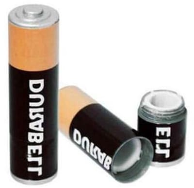 Verborgen Batterij - Dubbel Bodem - Waardevolle Spullen - Realistische Vorm - Klein - Grijs