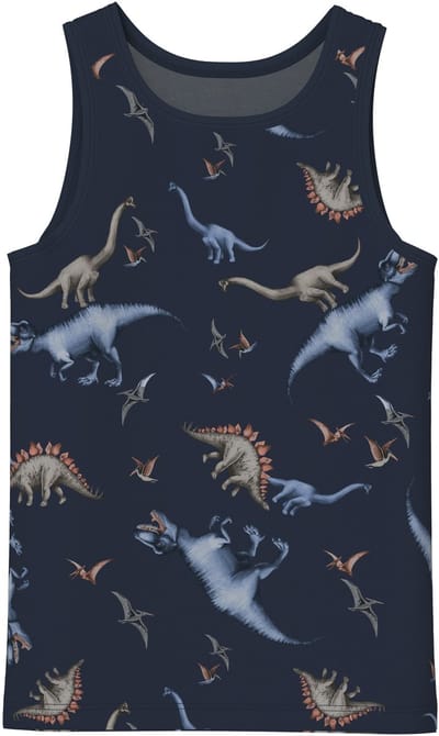 NAME IT - NMMTANK TOP 2P NAVY DINO NOOS - Jongens - Onderhemden