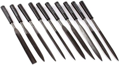 Metaalvijlen Set - Handgereedschap Set - Hobby Werk - Verschillende Vormen - 10 Stuks - Grijs Zwart