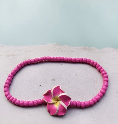 She life style - Zomerse roze bloemen enkelband - Elastische - Fuchsia