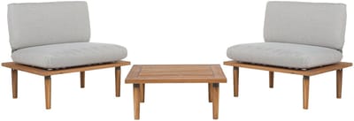 FRASCATI - Loungeset voor 2 - Lichtgrijs - Acaciahout