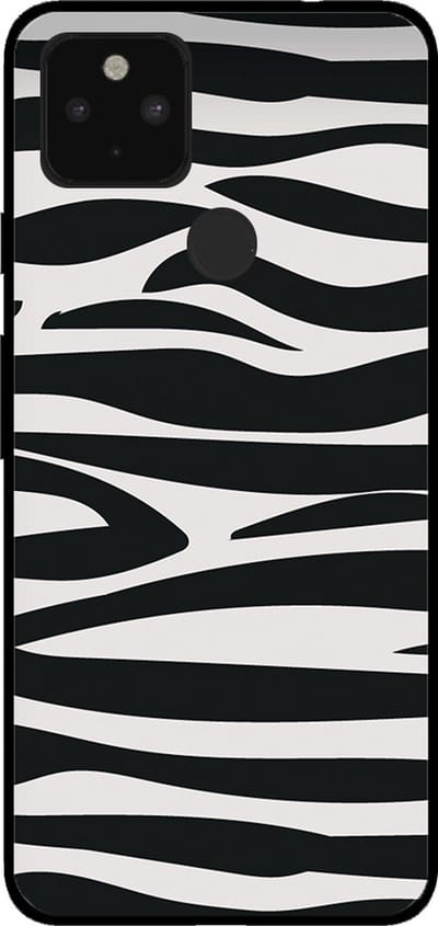 Smartphonica Telefoonhoesje voor Google Pixel 4A 5G met zebra opdruk - TPU backcover case zebra design - Zwart Wit geschikt voor Google Pixel 4A 5G
