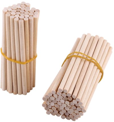 100 Stuks Houten Stokken 0.5cm/80mm voor Handwerk, Modelbouw en Tuinprojecten - Glad en Rond Hout