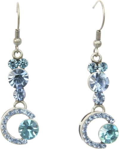 Behave - Oorhangers retro look met blauwe steentjes - Avondoutfit sieraden