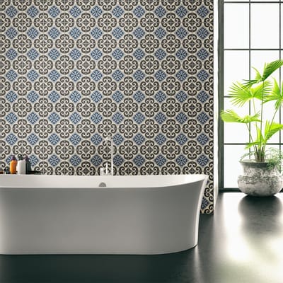 Zelfklevende tegelmuurstickers voor keuken en badkamer - 60 Diogo Azulejos cementtegelstickers - 60 stickers 20x20cm