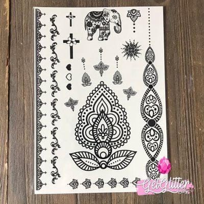 GetGlitterBaby® - Henna Plak Tattoos / Tijdelijke Tattoo / Nep Tatoeage / Fake Temporary Tattoo Sticker - Henna Rings