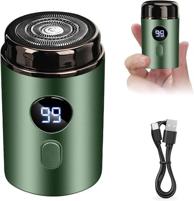 KZQ Miniatuur Elektrische Scheerapparaat voor Mannen, Waterdichte Usb Oplaadbare Scheerapparaat, Krachtige Pocketformaat Scheerapparaat voor Reizen Kantoor en Zakenreis Groen