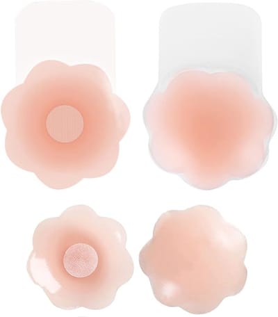 Zelfklevend Push-up Beha Zonder Bandjes, Sticky Bra Push Up with 2 Stuks Nipple Covers, Zelfklevende Tepelafdekking Gemaakt van Eco-Vriendelijk en Zacht Siliconen, Herbruikbare,geschikt voor Cup A tot en met D