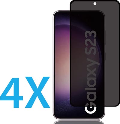 Screenprotector Geschikt Voor: Samsung Galaxy S23 - Privacy Full Screenprotector 4x - screen protector - volledige glas - bescherming - beschermglas - Anti Spy - ZT Accessoires