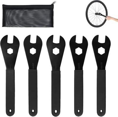 Set van 5 Fietspedalen Sleutels, Fietsgereedschap voor Cones, Ringsteeksleutel Set 13/14/15/16/17 mm, Carbon Staal, Voor Fietsonderhoud en Reparatie