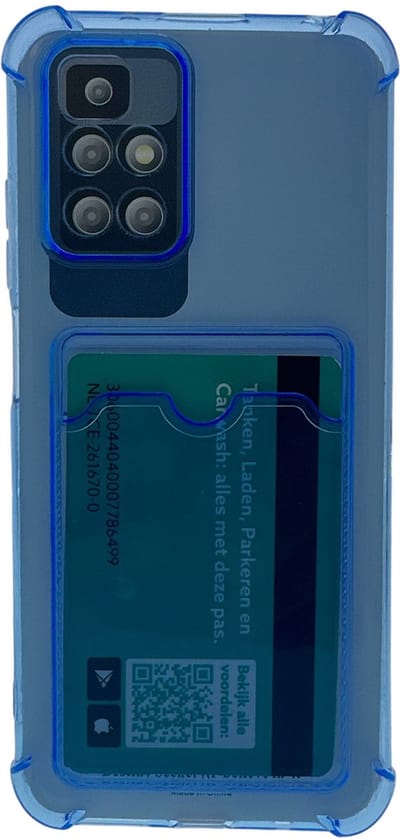 Schokbestendig TPU Hoes Kaarthouder Geschikt voor: Xiaomi 12 /12X - Blauw - Hoesje met Achterkant Pasjeshouder
