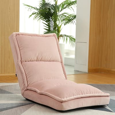 Vloer Stoel - Opvouwbare Lounge - Ontspannen Zitten - 42 Verstelbare Posities - 72 x 56 x 72 cm - Roze