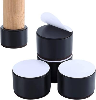 Meubelverhoger 2 inch van Koolstofstaal, Zelfklevende 5 cm Bedverhogers Set Zwaar Werk, Tafelverhoger, Bankverhoger, 2,4'' in Diameter, Meubelverhoging voegt 50 mm Hoogte toe Aan Meubelpoten