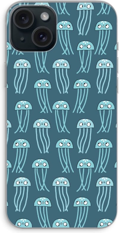 Case Company® - Hoesje geschikt voor iPhone 15 Plus hoesje - Kwallie - Soft Cover Telefoonhoesje - Bescherming aan alle Kanten en Schermrand