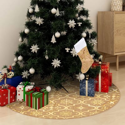vidaXL - Kerstboomrok - luxe - met - sok - 150 - cm - stof - geel
