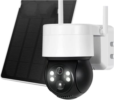Beveiligingscamera Zonne-energie - Draadloze Camera - Huis Beveiligen - AI Menselijke Detectie - 3MP HD - Wit
