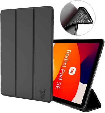 Hoes geschikt voor Xiaomi Redmi SE 11 inch – Smart Cover met Tri-Fold Stand – Schokbestendig – Auto Wake/Sleep – TPU Backcase – Zwart