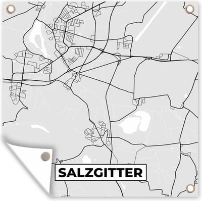Tuin poster Duitsland - Kaart - Stadskaart - Plattegrond - Salzgitter - 200x200 cm - Tuindoek
