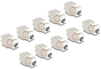 Delock Keystone Modul RJ45 jack to LSA Cat.6A toolfree white set 10 pieces