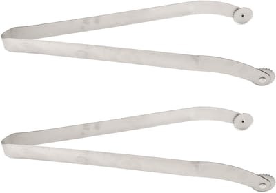 Dailygoods- BBQ-worsttang roestvrij staal - 2 stuks - lange steel - omdraaitang - voor vlees/groenten - essentieel voor barbecueliefhebbers - Grilltang