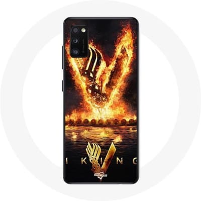 Case voor Samsung Galaxy S20 Vikings Series Seizoen 6 logo V Sword of Fire Zwarte achtergrond