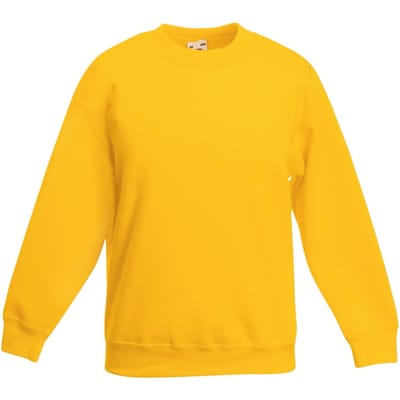 Fruit Of The Loom Kinder Unisex Premium 70/30 Sweatshirt (Zonnebloem Geel)