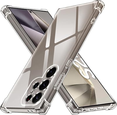 Siliconen hoes Geschikt voor: Samsung Galaxy S24 Ultra - TPU Gorilla anti-schok met camera beschermer - schokbestendige hoeken - transparant