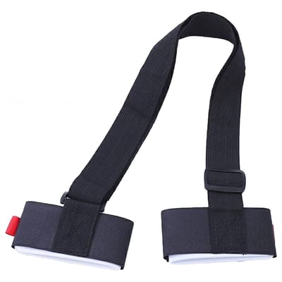Skidrager - Skiband - Ski Accessoires- Ski Draaggordel - Ski Strap - Verstelbare Ski Binder - Draagband Skistokken - Ski Houder - Ski Gordel - Zwart