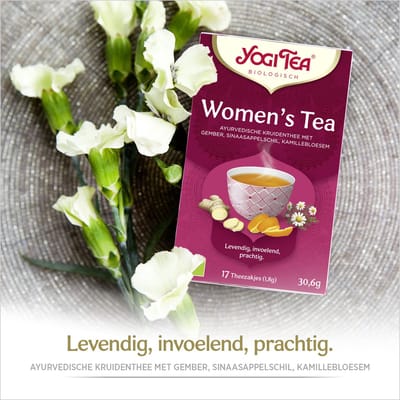 Yogi Tea Women's Tea - Biologische Kruidenthee met Frambozenblad, Kamille en Gember voor Innerlijke Balans en Welzijn van de Vrouw - Tray van 6 Stuks
