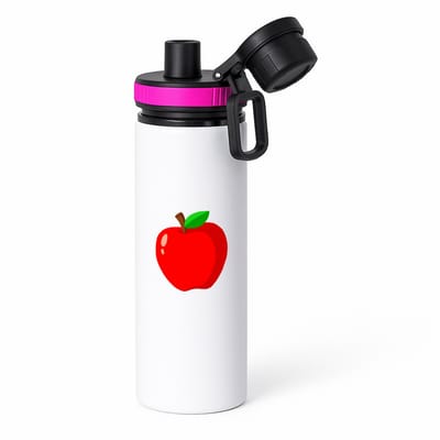 Hacebo® - Rode appel waterfles met draaidop roze - Appel - fruit liefhebbers - Fruit - vrucht - gezond eten - water fles - 850ML
