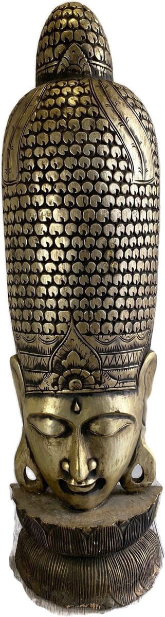 Houten buddha / Handgemaakt houten beeld / Indonesisch beeld