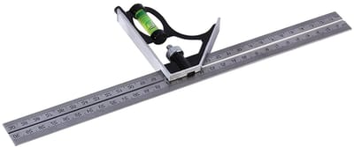 Verstelbare combinatie liniaal 300mm - RVS rechte hoek liniaal met 45/90 graden meetfunctie, ideaal voor houtbewerking en engineering projecten