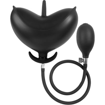 'Latex Play - Inflatable Anal Tulip-Shaped Plug with Pump', 11 cm