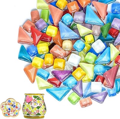 Mozaïektegels - Honderd Kleuren - Ongeveer 630 Stuks - Kristallen Glasmozaïekset - Voor Kunst en Knutselen