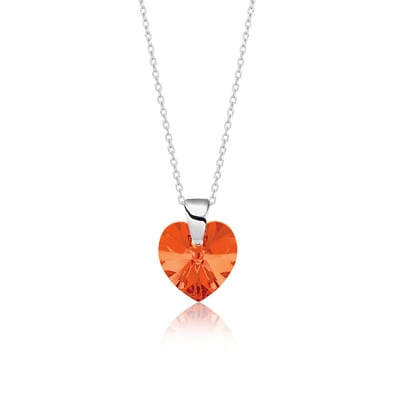 Montebello Ketting Amy HZ81 - Swarovski Hart - 925 Zilver Gerhod. - Ø10mm - 45cm