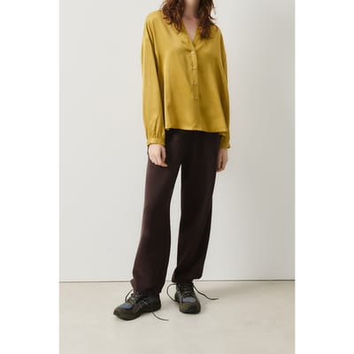 American Vintage Unyl Shirt Mordore Maat: S | Longsleeves Outlet | Dames | Bruin