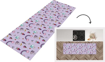 Keukenloper - Loper keuken - Patronen - Regenboog - Kroon - 150x50 cm - Keukenloper vinyl