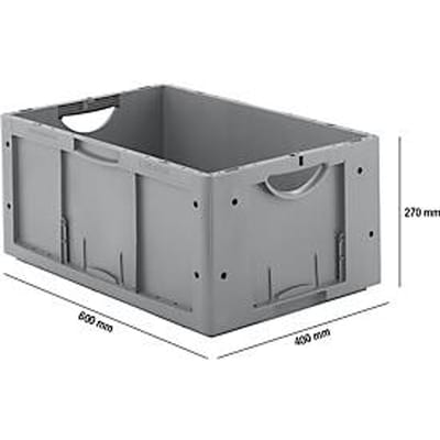 Eurobox serie LTB 6270, van PP, inhoud 51,4 l, zonder deksel, grijs