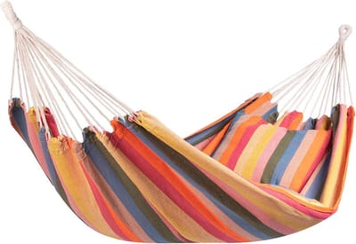 Hangmat Tweepersoons - Dubbele Hangmat - Ontspannen Buiten - Veelkleurig Design - Ruim Formaat - Veelkleurig