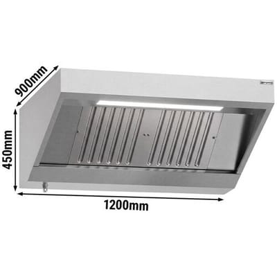 GGM Gastro Wandhaube - 1200mm - mit Filter & Lampe