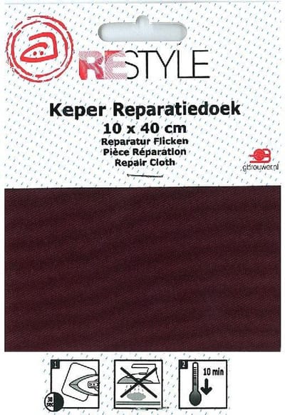 Reparatiedoek Strijkbaar  - Bordeaux - 10 x 40 cm