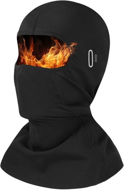 Dailygoods - Bivakmuts, herfst en winter, voor heren en dames, winddicht, warm, stormmasker, ademend, balaclava met brillengluizen voor outdoor sporten, skiën, fietsen, motorrijden, fietsen (zwart)