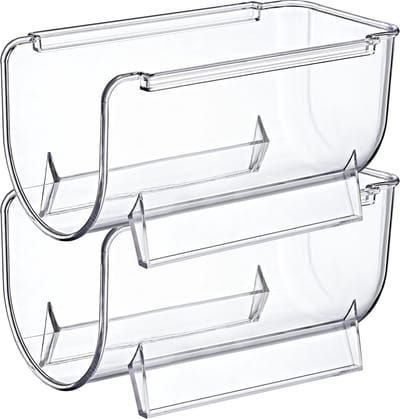 Excellent Houseware Flessenrek - koelkast organizer - 2x - stapelbaar - kunststof - wijnrek
