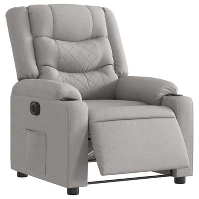 vidaXL - Fauteuil - elektrisch - verstelbaar - stof - wolk - grijs