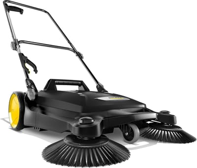 Veegmachine - Buitenveger - Oprit Schoonmaken - Stille Motorloze Werking - 5.25 Gallon - Zwart